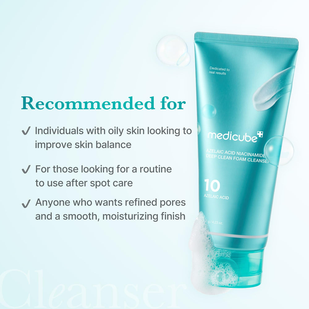 Medicube daily cleanser image showing non-comedogenic skincare for all skin types.