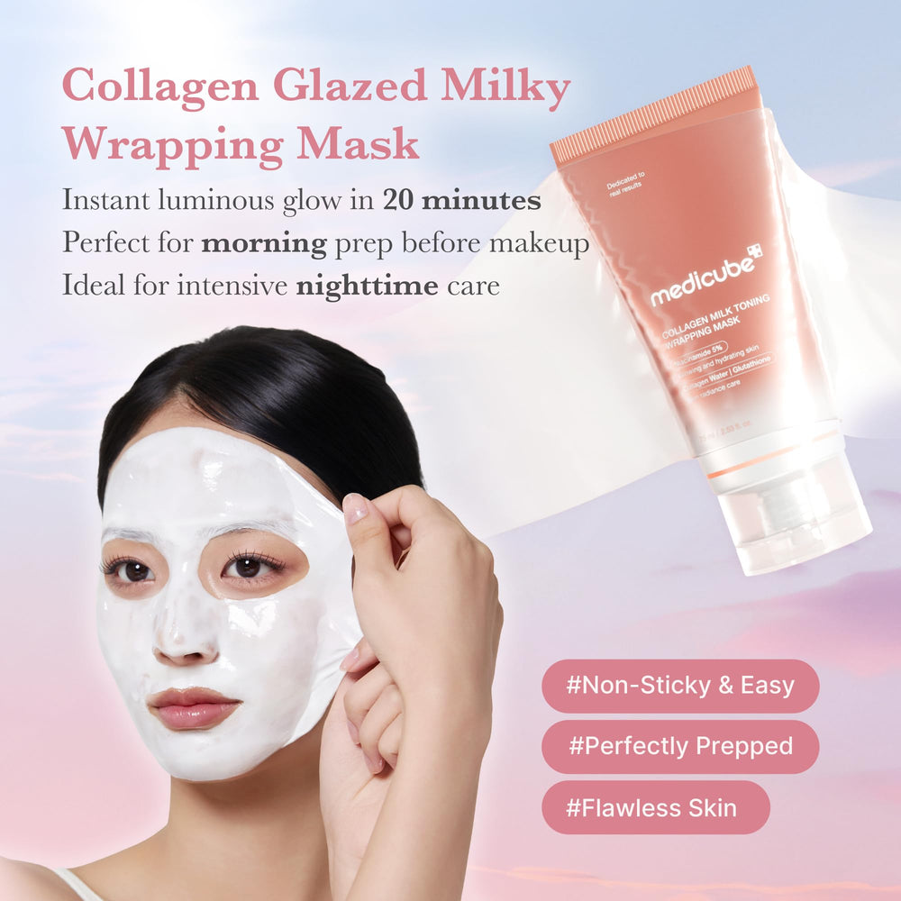 Medicube Wrapping Mask set for 20 minutes to glow