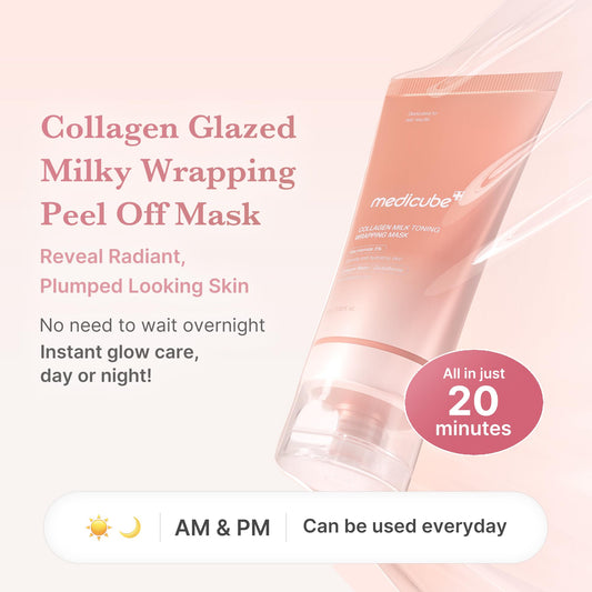Medicube Wrapping Mask application on face for quick plump look