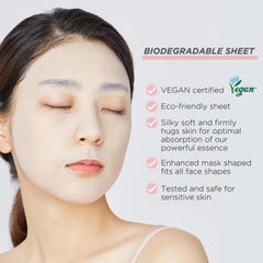 Mediheal biodegradable sheet texture up-close emphasizing silk-soft feel and optimal absorption.