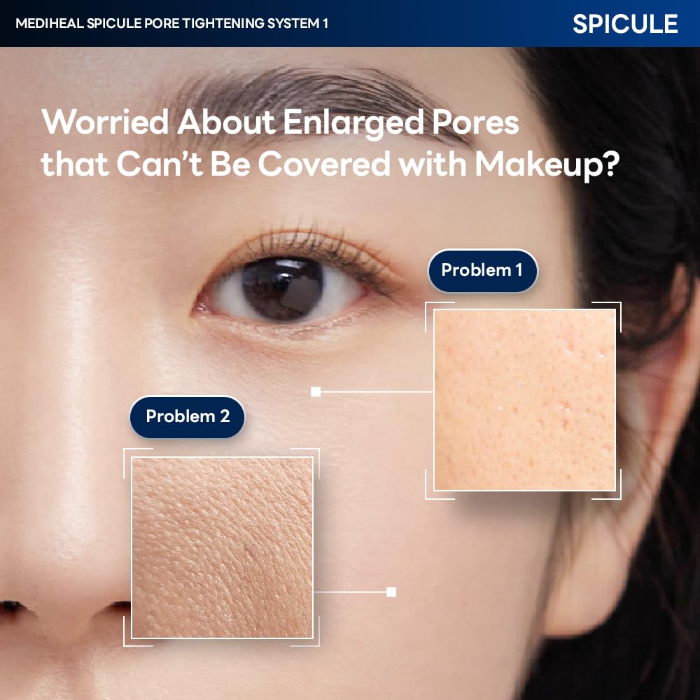 Mediheal collagen spicule ampoule applying to skin for smoother texture.