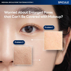 Mediheal collagen spicule ampoule applying to skin for smoother texture.