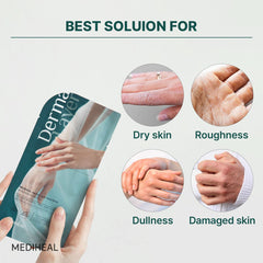 Mediheal Derma Layer Hand Mask texture closeup reveals silky smoothness.