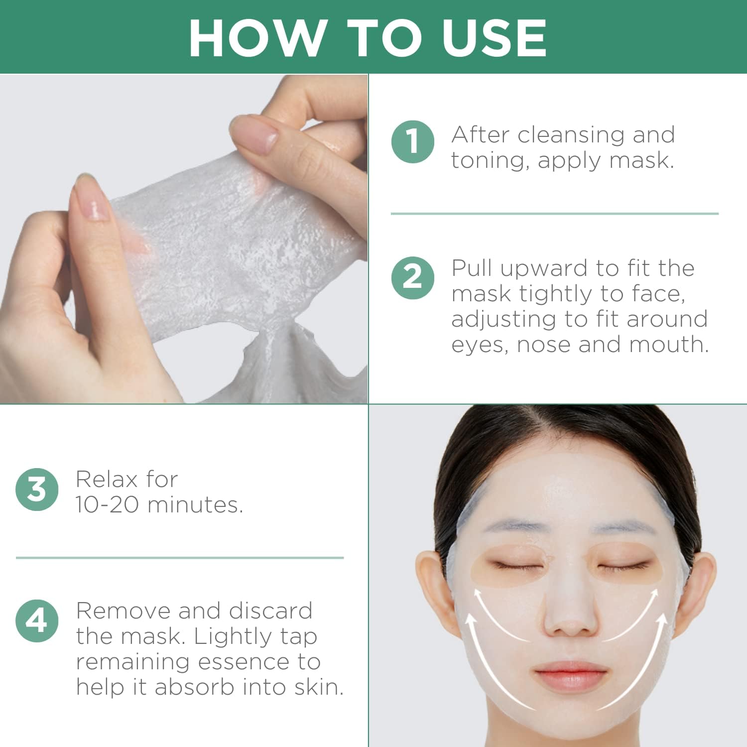 Mask edges align to the face for a secure fit.