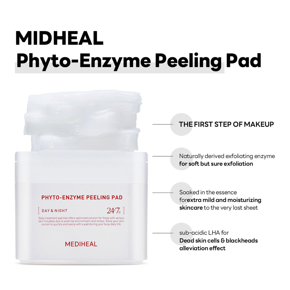 Embossed fabric texture on Mediheal pads signaling soft exfoliation
