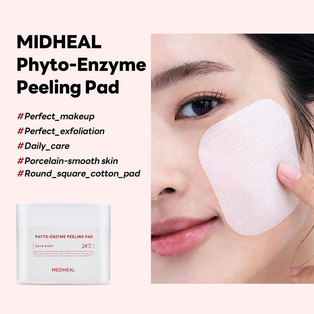 Finished skin after use shows refined pores and smooth tone with Mediheal pads