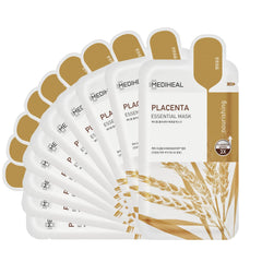 Mediheal Placenta mask packaging close-up with sustainable materials.