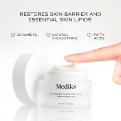 Medik8 Advanced Night Ceramide after absorption shows a soft, non-greasy touch.