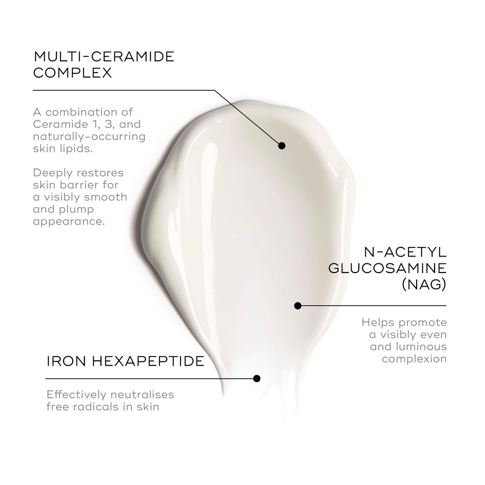 Medik8 Advanced Night Ceramide texture closeup highlights creamy, fast-absorbing formula.
