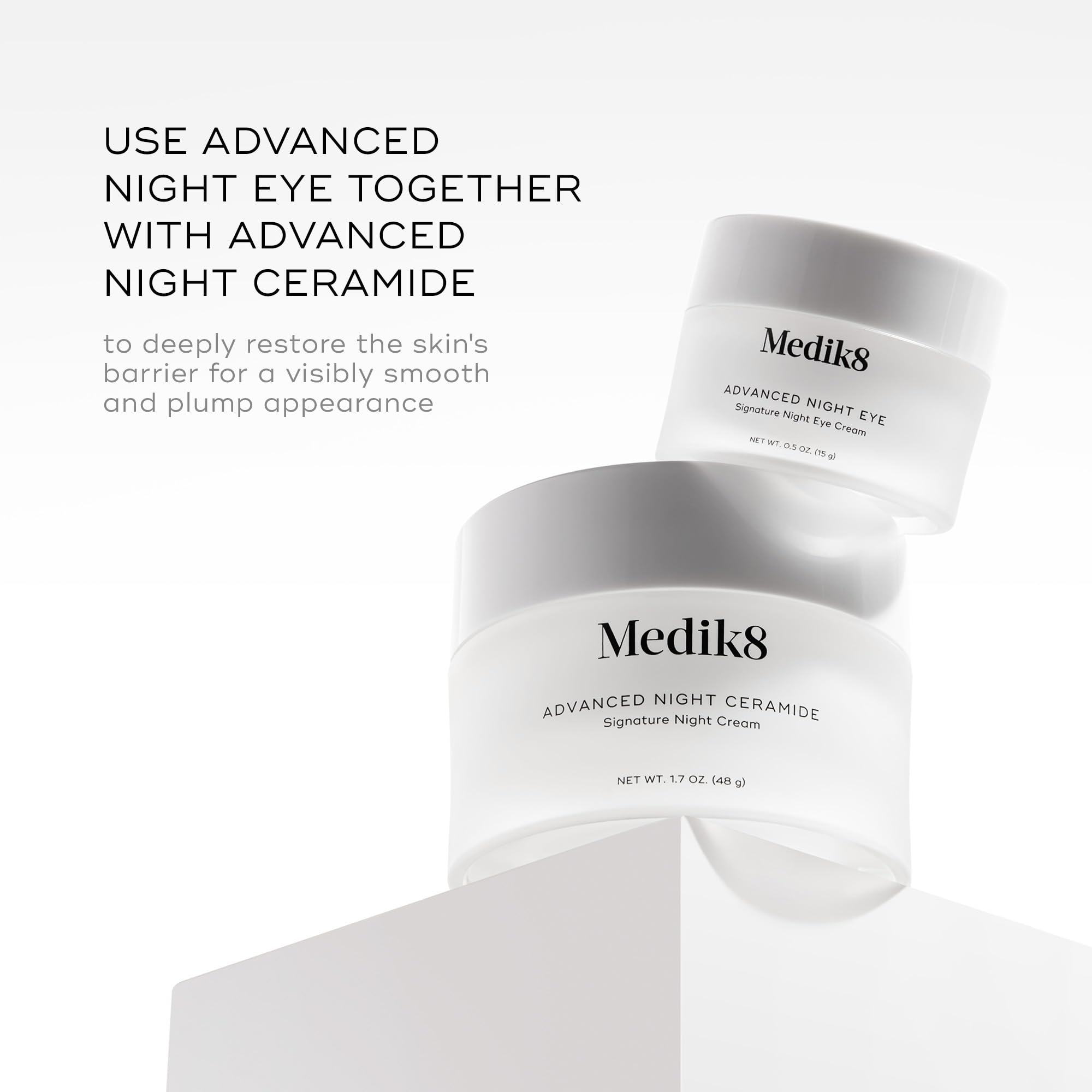 Front packaging shot of Medik8 Advanced Night Eye Cream