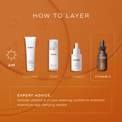 Medik8 Super C Ferulic applied to the face demonstrates daily use for glow.