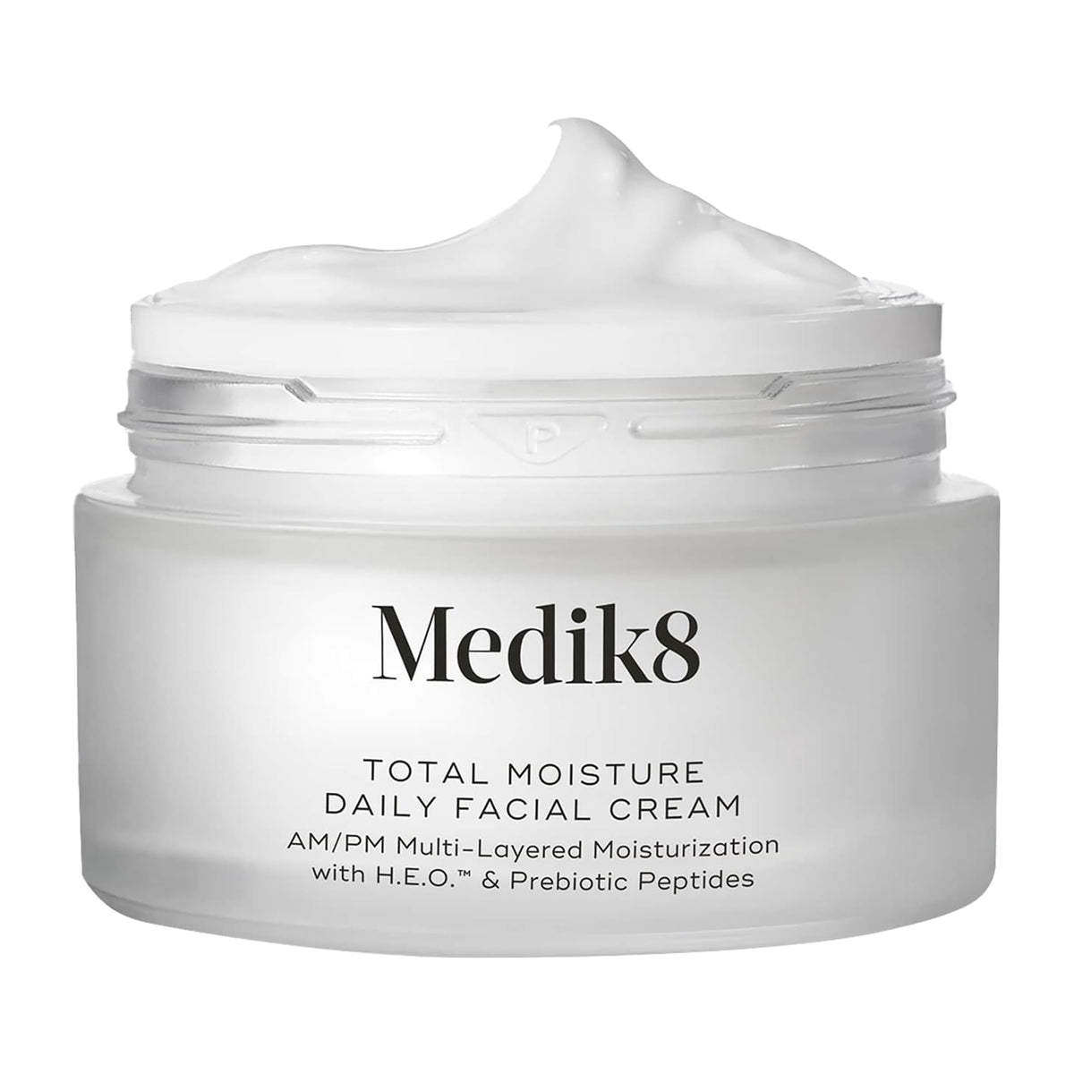 Medik8 Total Moisture jar close-up with rich cream for daily hydration.