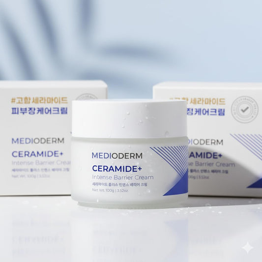 Medioderm Ceramide Plus Intense Barrier Cream textured swatch demonstrating nourishing texture