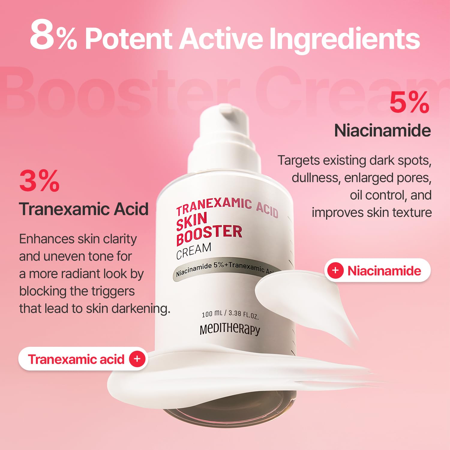 MEDITHERAPY cream on skin shows a smooth, non-greasy finish.