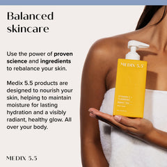 Medix 5.5 Lotion being applied after shower for hydration.