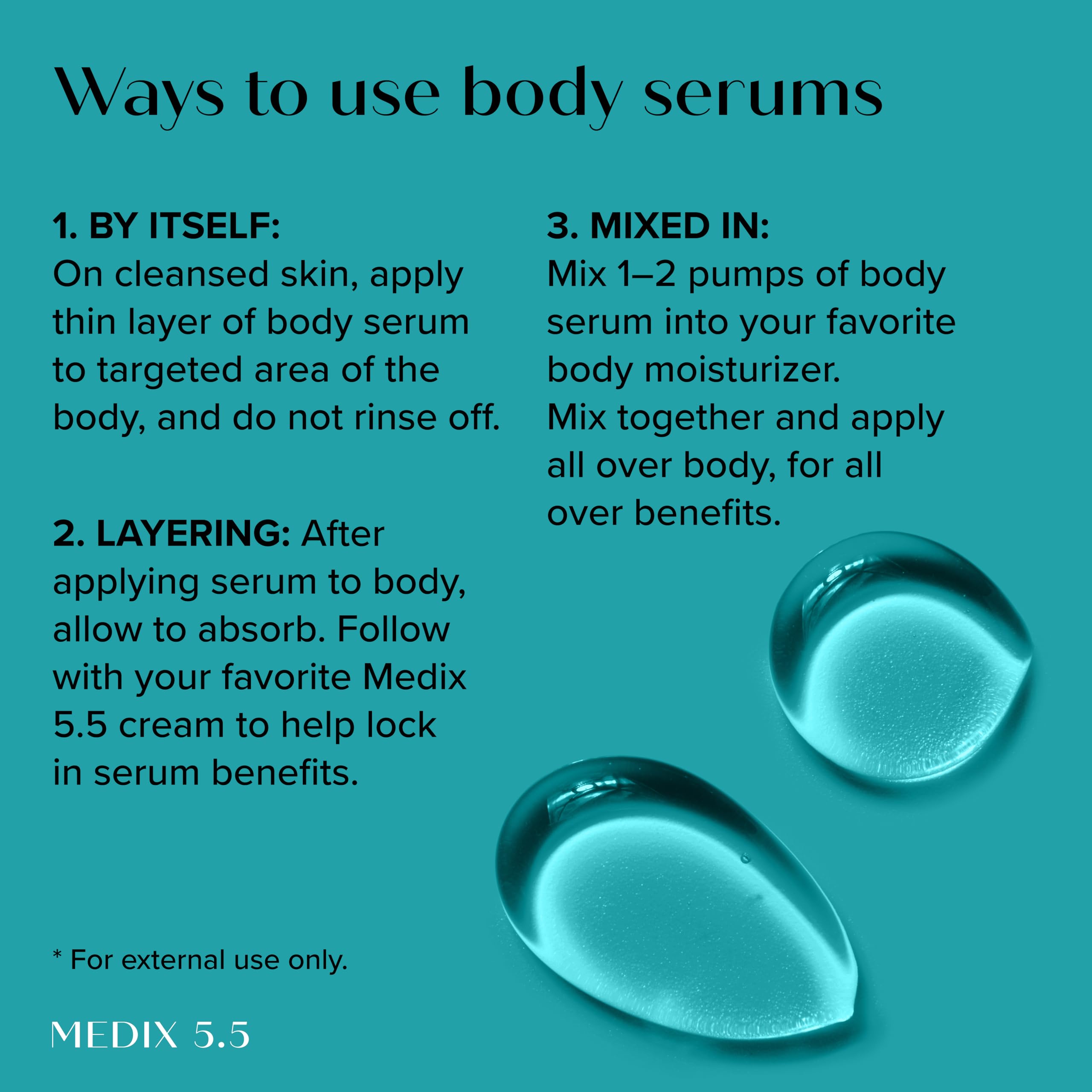 Medix 5.5 application on arm closeup demonstrating even texture improvement