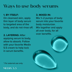 Medix 5.5 application on arm closeup demonstrating even texture improvement