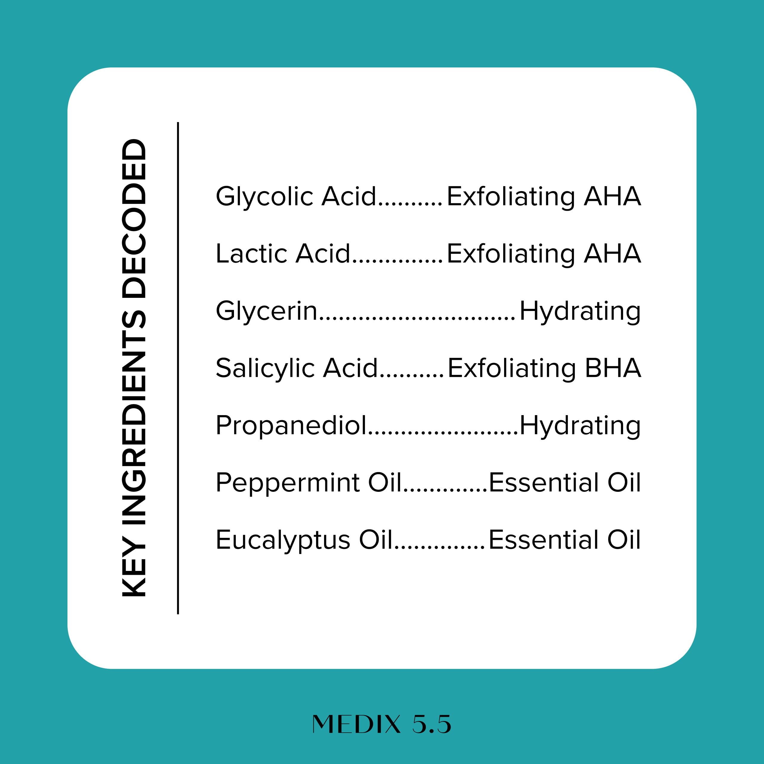 Medix 5.5 bottle label close-up, highlighting vegan, cruelty-free features.