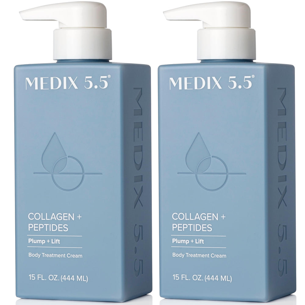 Medix 5.5 Collagen Cream bottle pump delivers deep hydration for smoother, firmer-looking skin