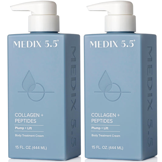 Medix 5.5 Collagen Cream bottle pump delivers deep hydration for smoother, firmer-looking skin