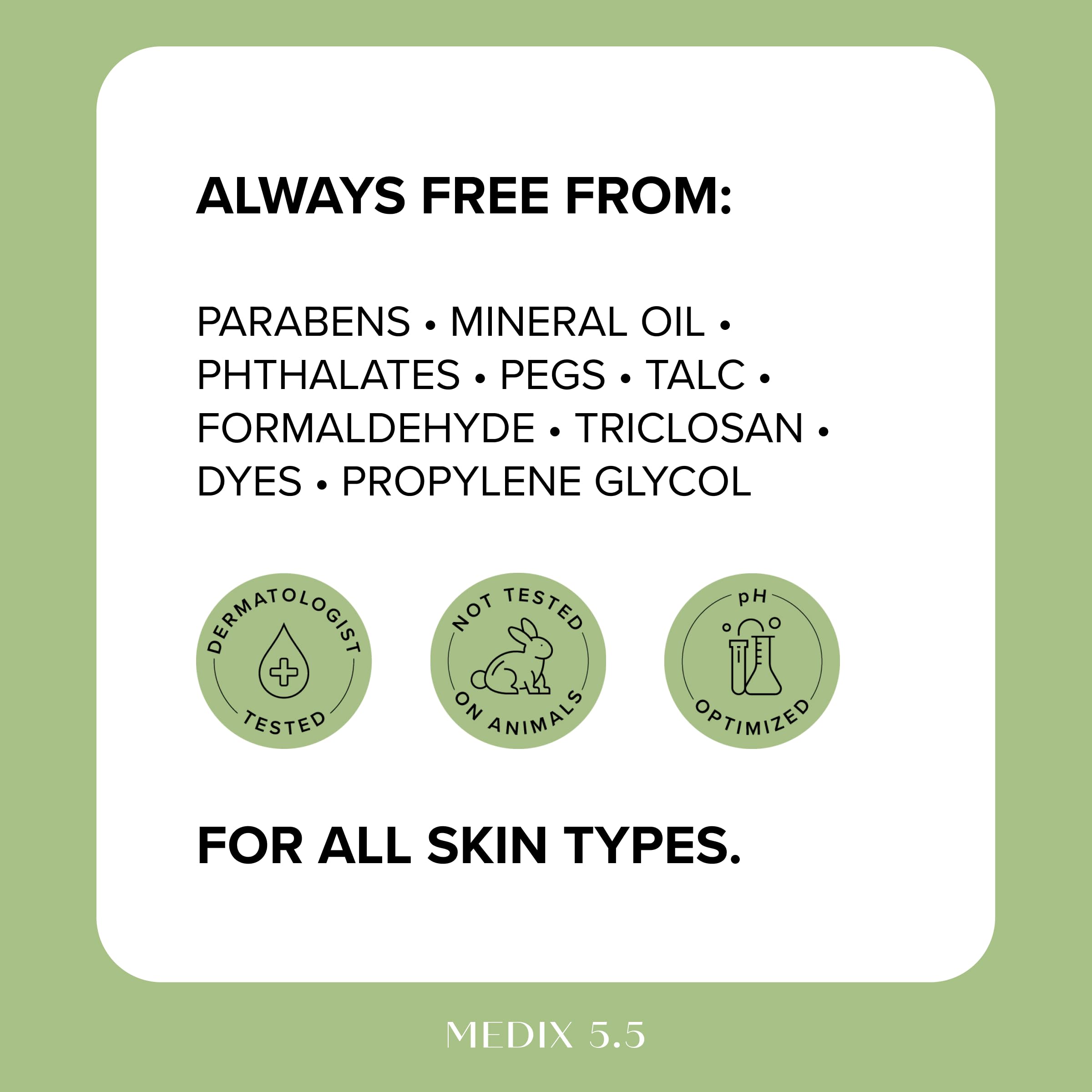 Medix 5.5 dermatologist-tested body cream suitable for all skin types