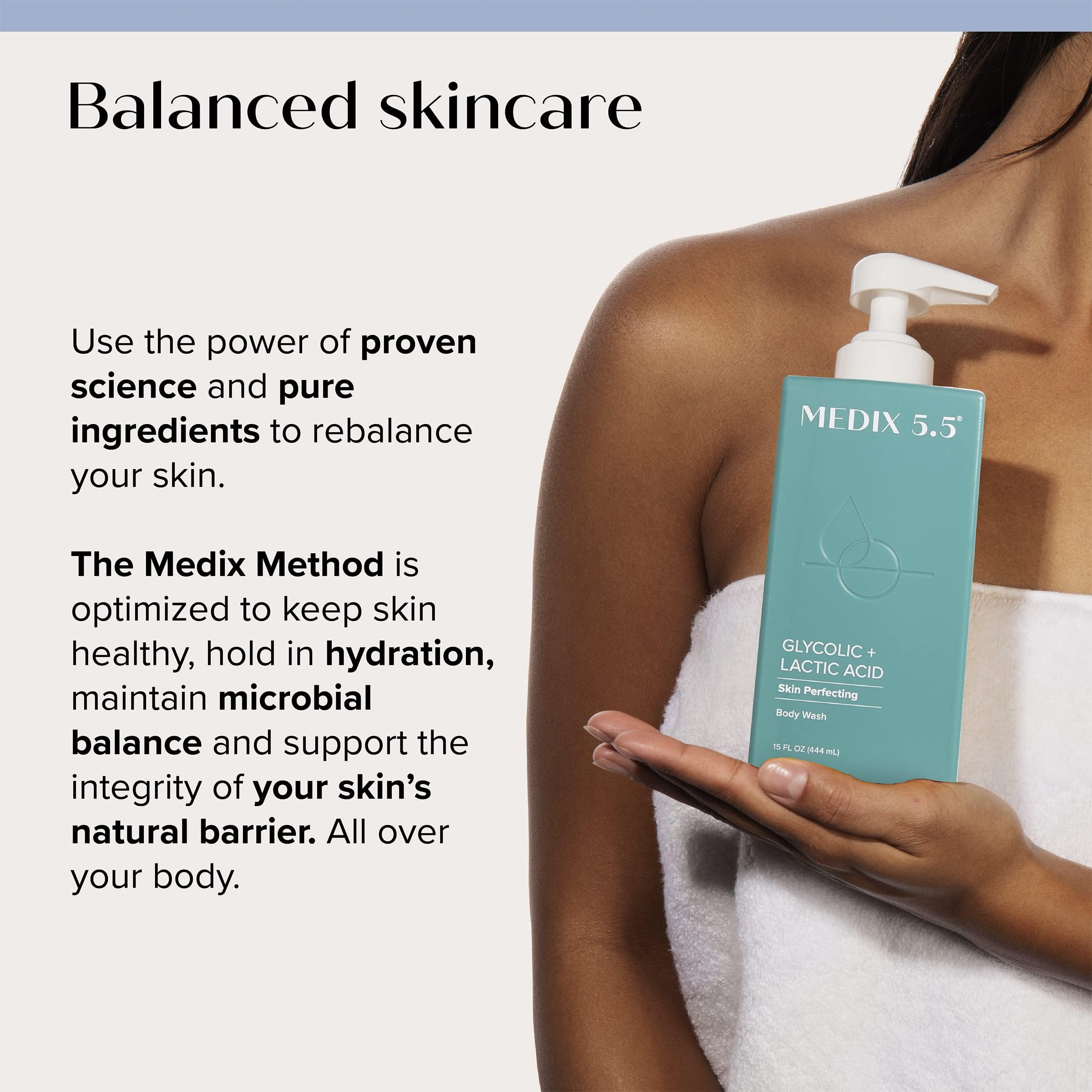 Medix 5.5 exfoliating particles detail suggesting surface skin renewal.
