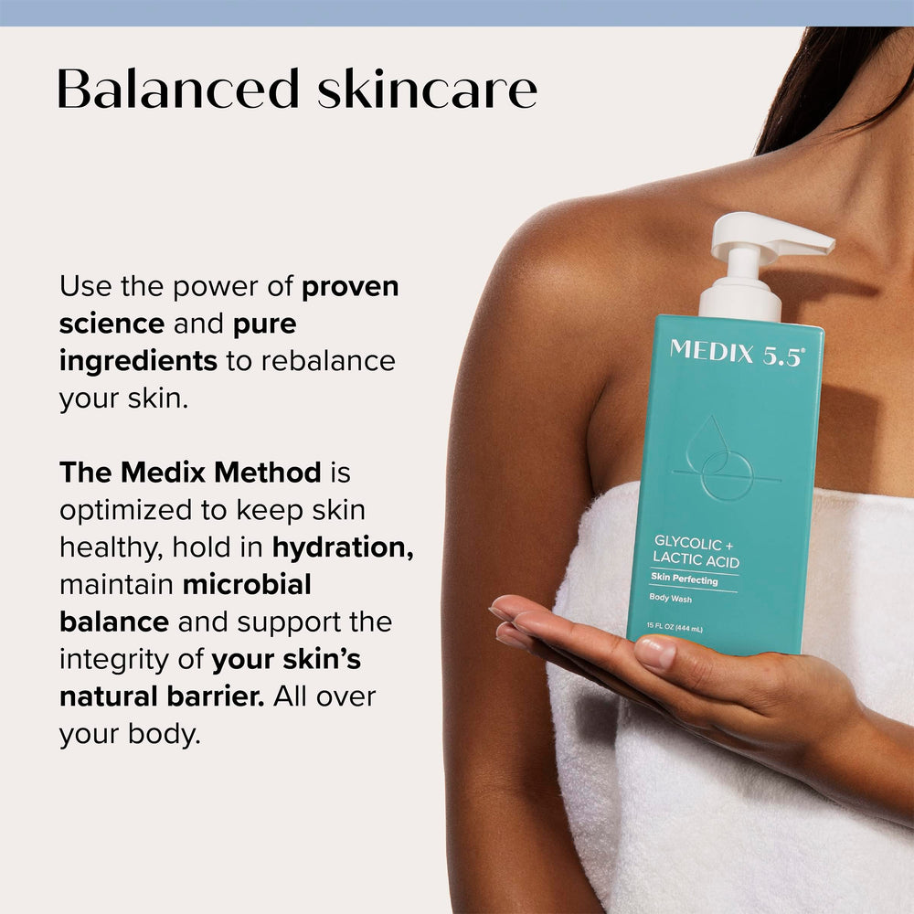 Medix 5.5 exfoliating particles detail suggesting surface skin renewal.