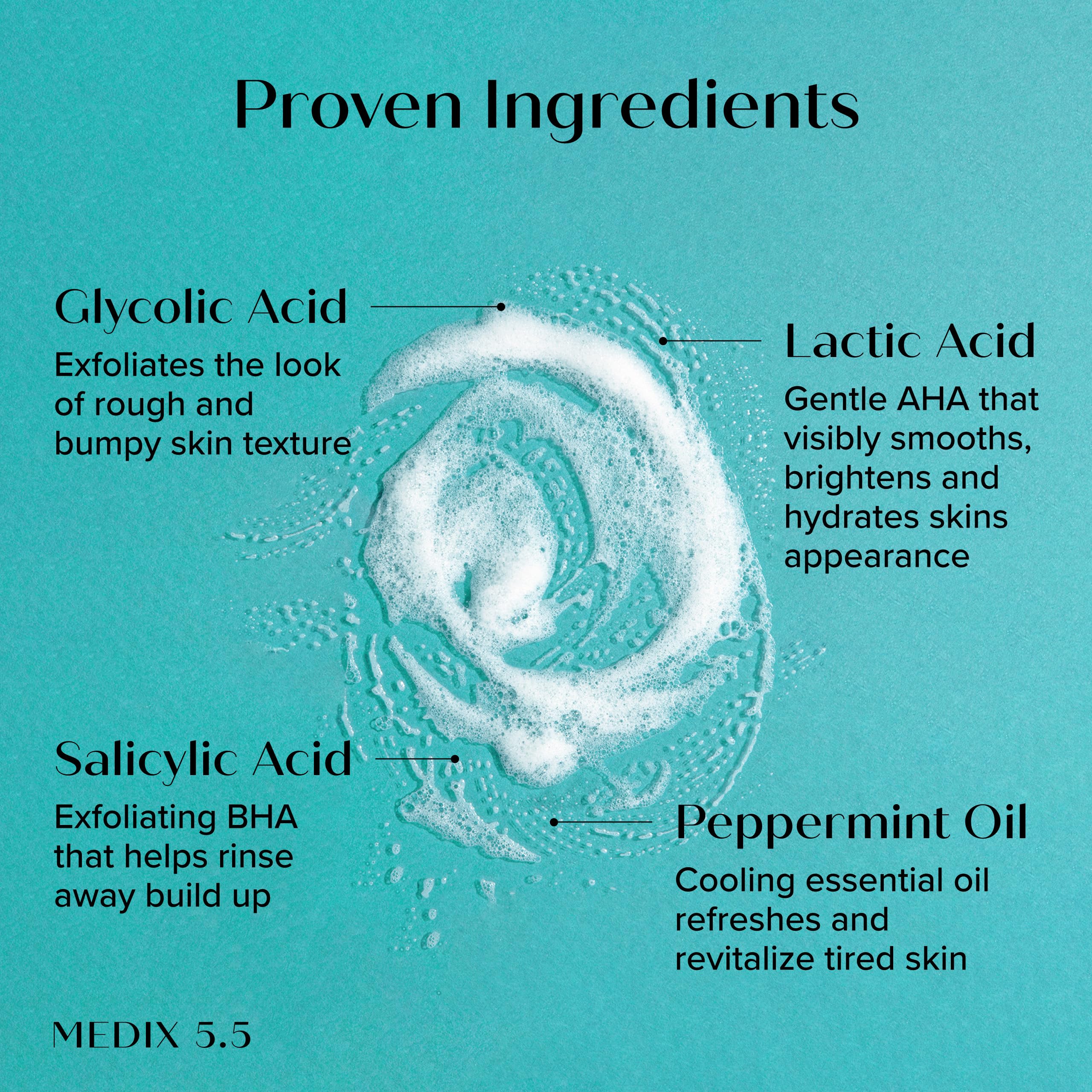 Medix 5.5 close-up of skin after exfoliation showing smoother texture.
