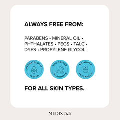 Medix 5.5 oat kernel oil and licorice root extract soothing skin