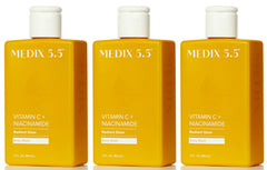 Medix 5.5 Radiant Glow Vitamin C Body Wash bottle with citrus scent for daily cleansing and radiant skin.