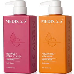 Medix 5.5 Retinol Body Lotion bottle for firmer-looking skin and daily hydration.
