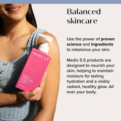 Medix 5.5 Retinol Body Lotion green tea extract close-up for soothing hydration.