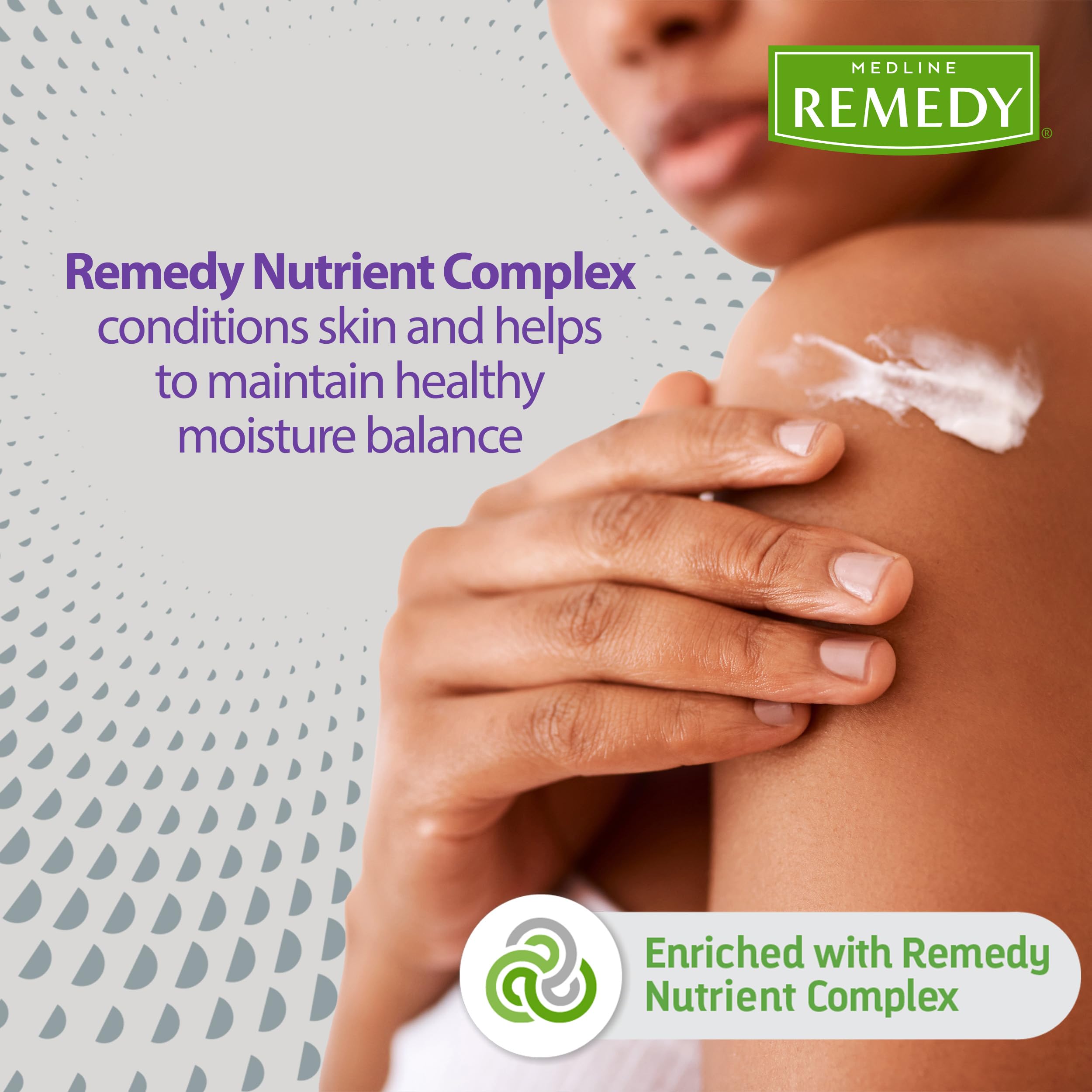 Medline Remedy Specialized Skin Cream pump-dispense shows easy, mess-free application.