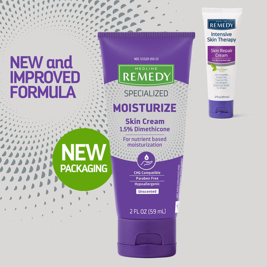 Medline Remedy Specialized Skin Cream texture closeup highlighting rich emollients for dry skin.