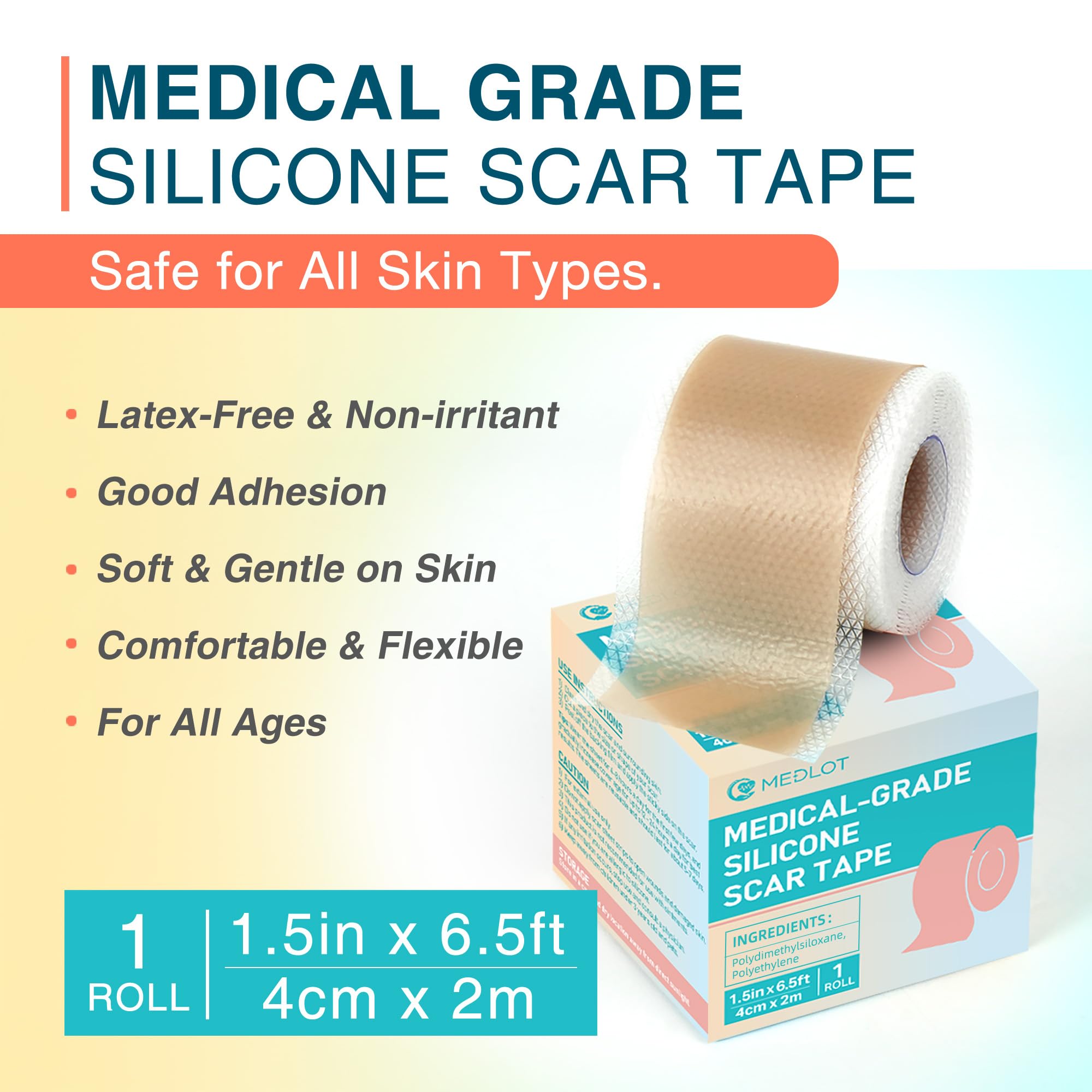 MEDLOT scar sheets packaging display ready-to-use roll