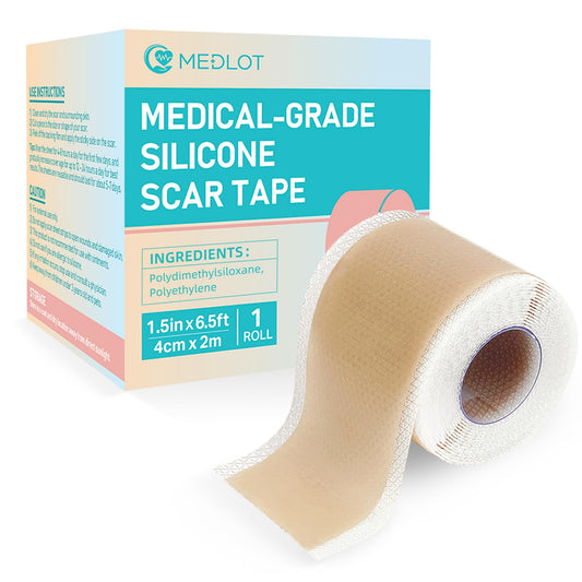 MEDLOT silicone scar sheets roll close-up showing soft medical-grade material