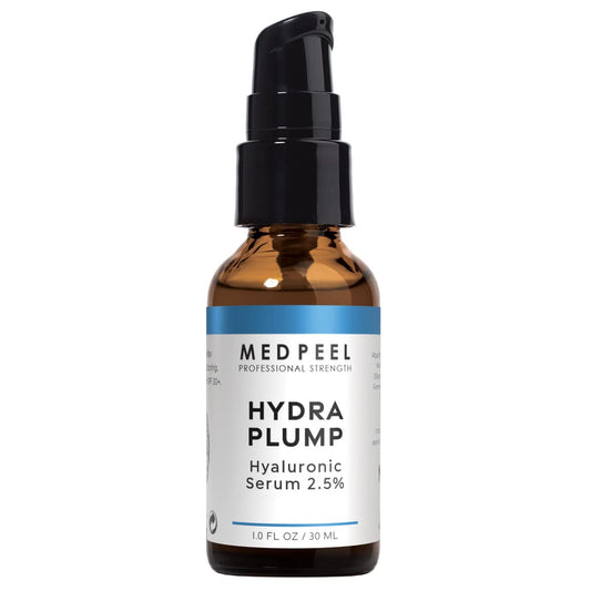 MedPeel Hydra-Plump serum highlighting hyaluronic blend for plump hydration