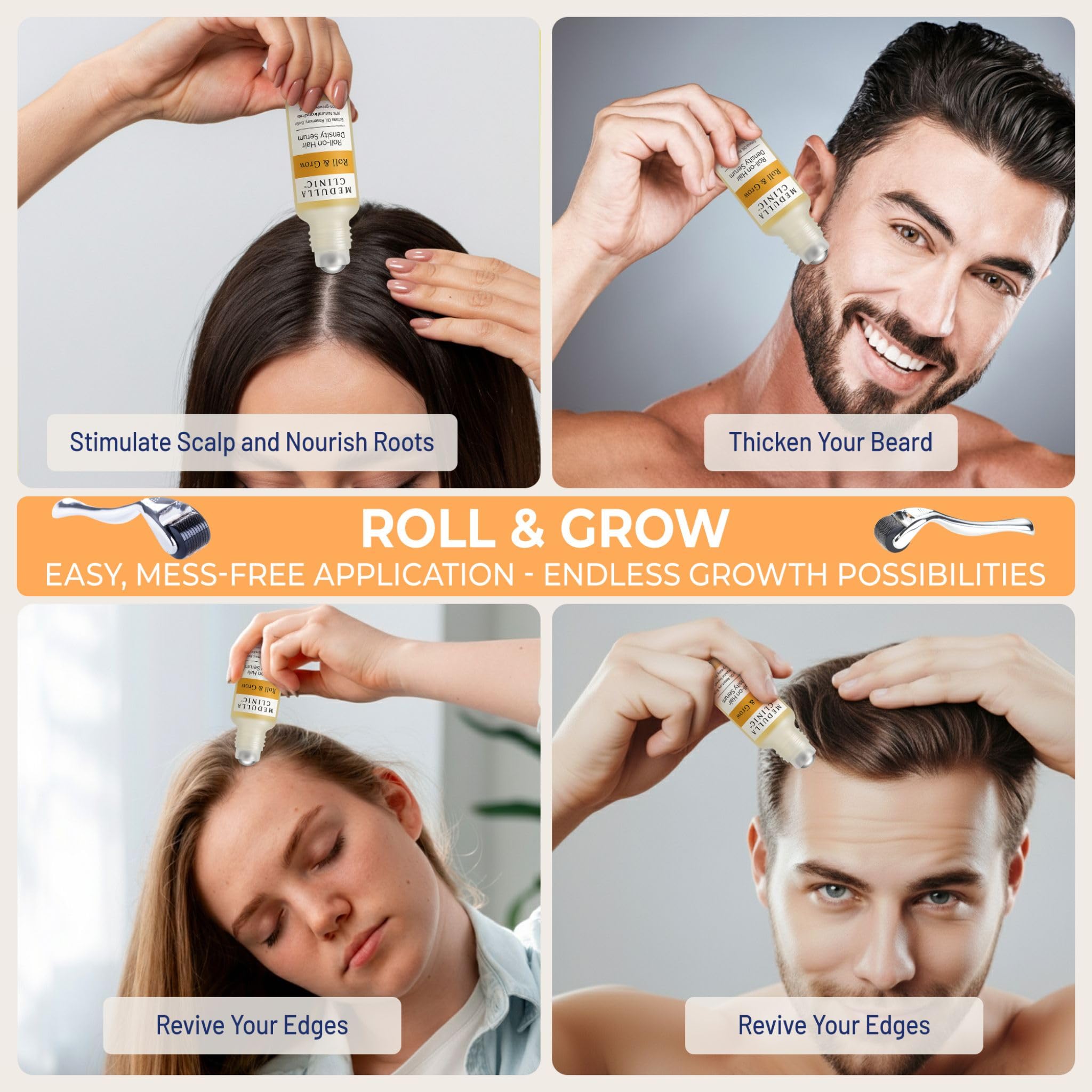 Medulla Clinic Rosemary Water ingredients highlighted for scalp care