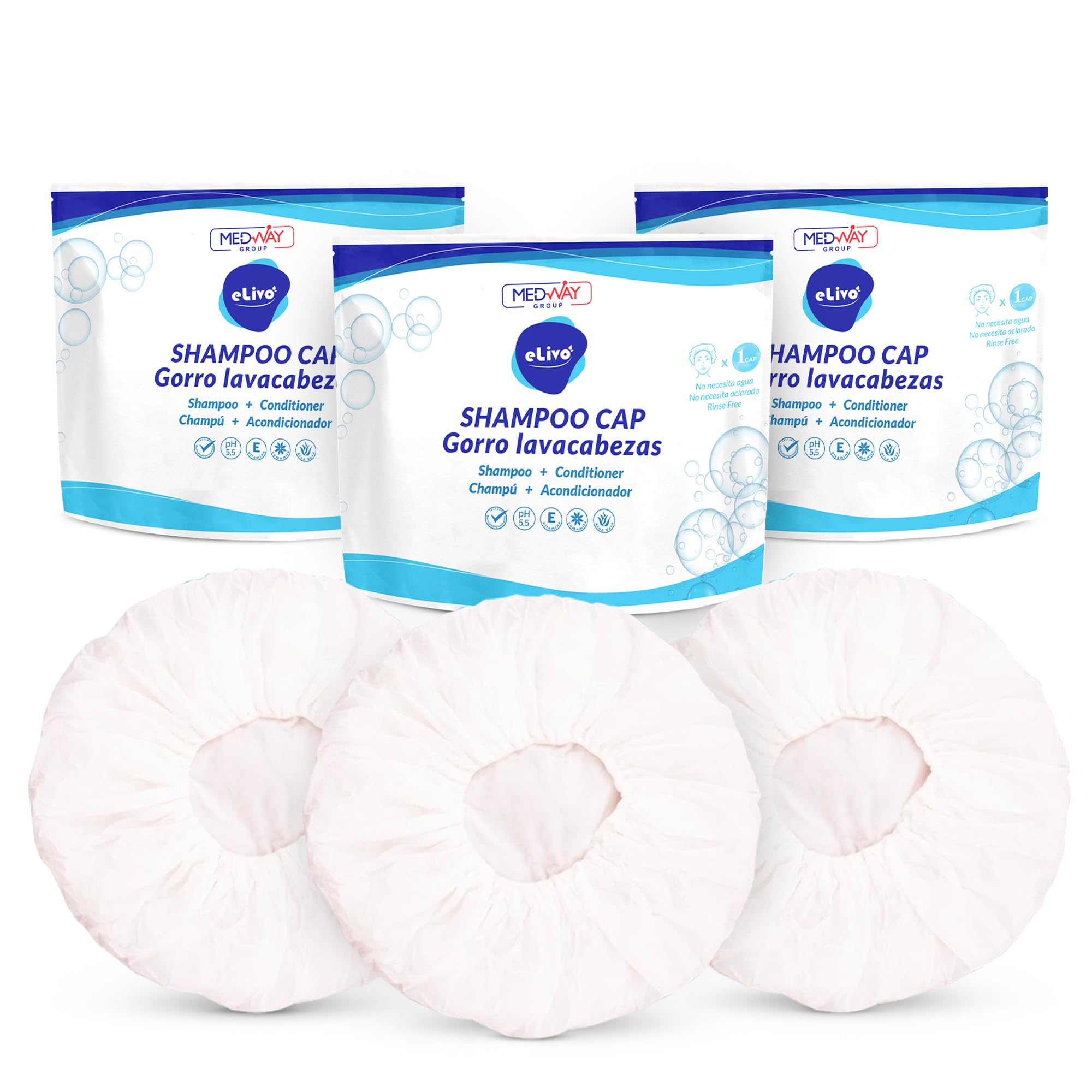 MedVance No Rinse Shampoo Cap pack-3 offers convenient waterless cleansing for on-the-go refresh.