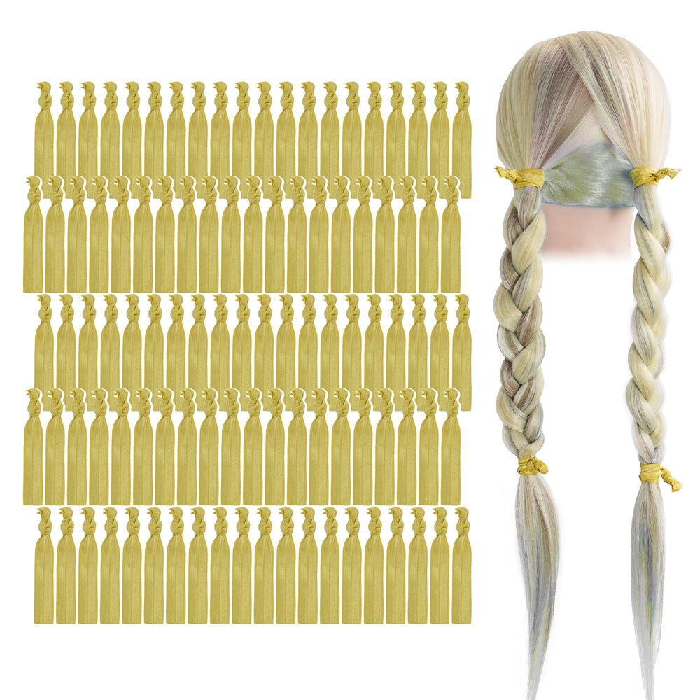 MEEDEE gold elastic hair ties pack, no-crease design for secure ponytails