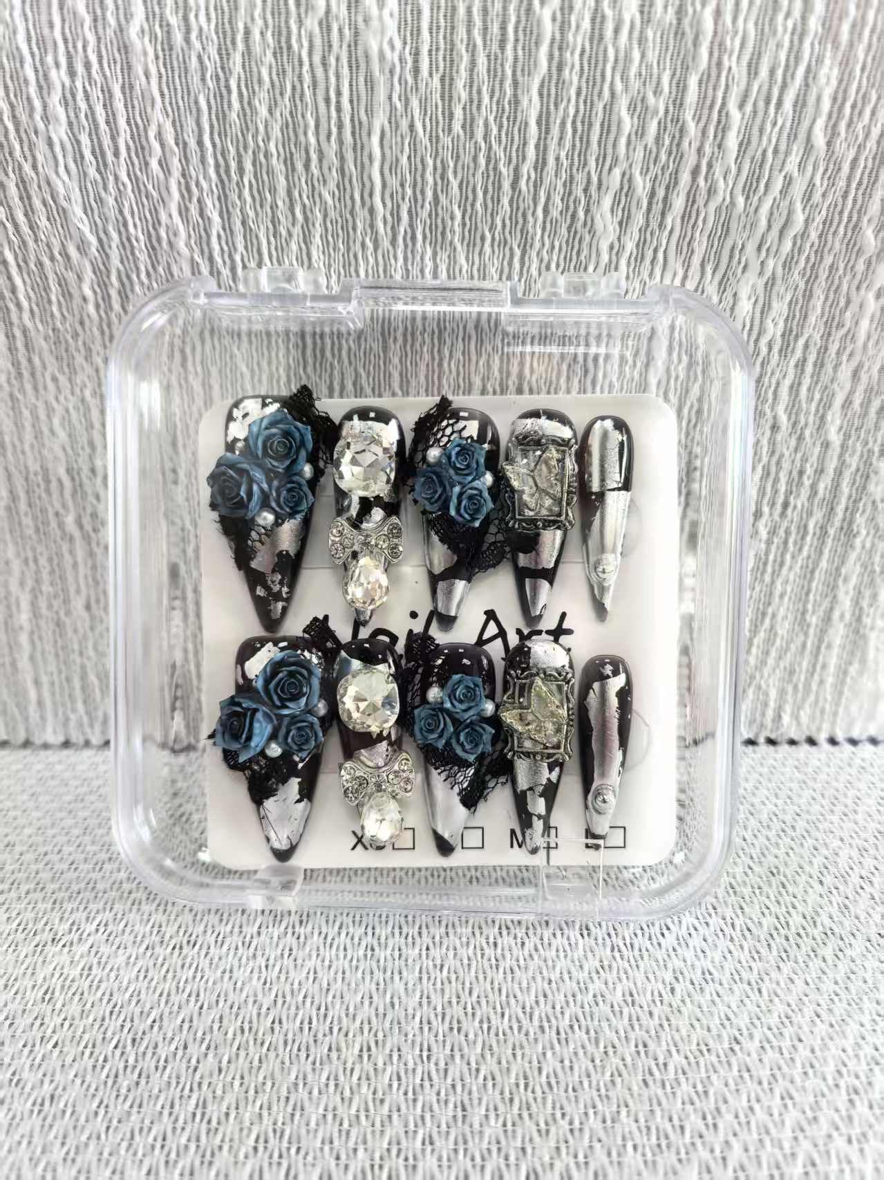 Meemooron long stiletto nails with bow design for party-ready style