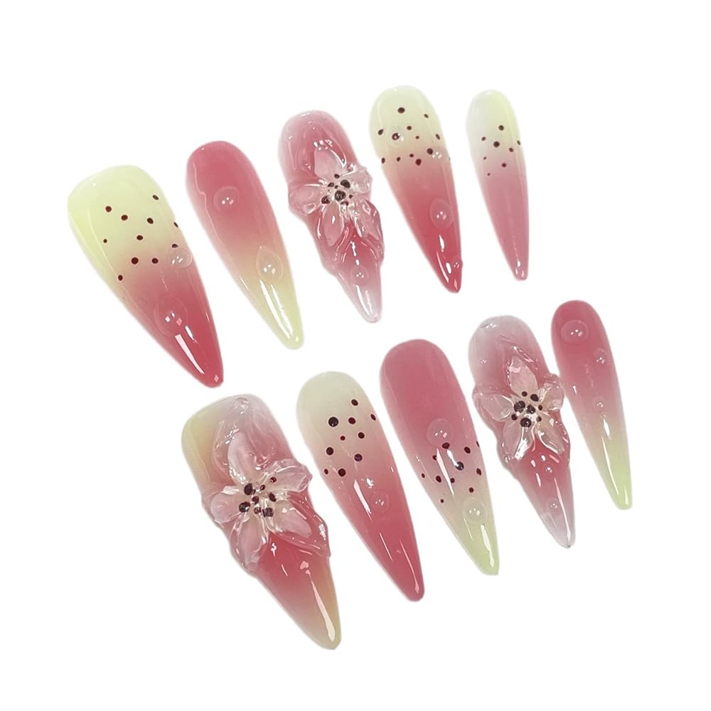 Meemooron pink gloss nails shown in close-up for a high-shine finish.