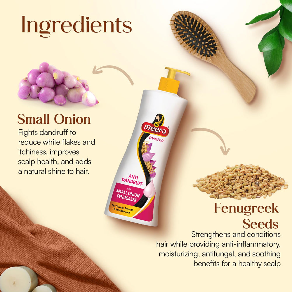 Meera anti-dandruff shampoo application foam forms rich lather for cleansing.