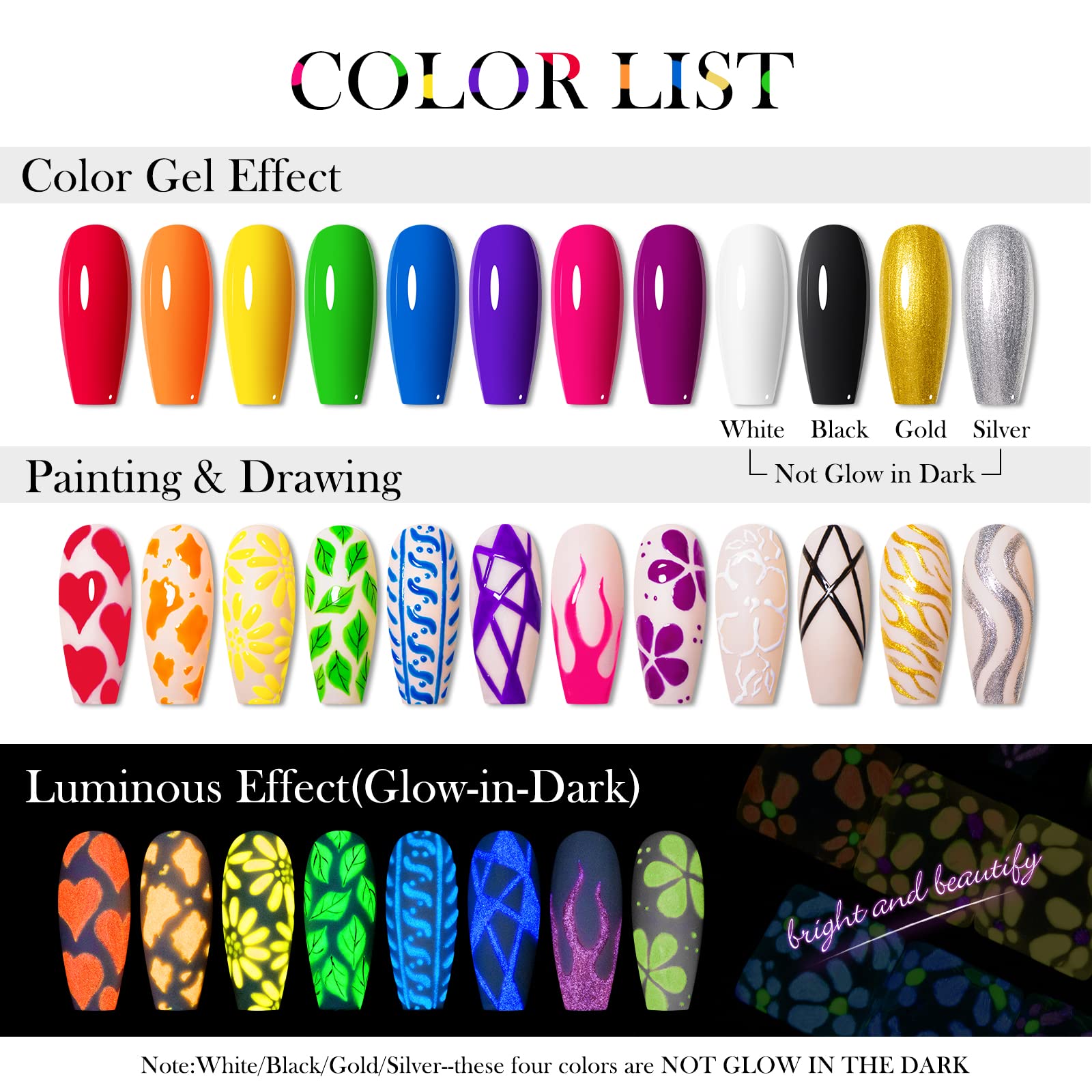 MEET ACROSS 12-color neon palette swatches in daylight for prep and planning.