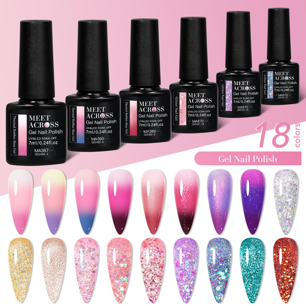 MEET ACROSS base gel set packaging highlights gift-ready presentation