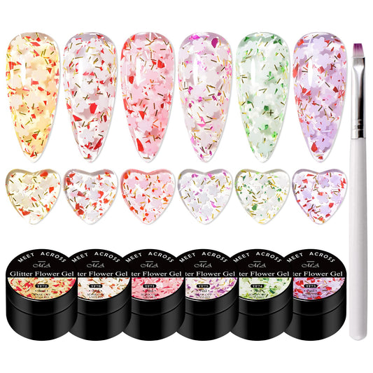 MEET ACROSS front packaging showing six 7ml bottles and included brush for easy storage