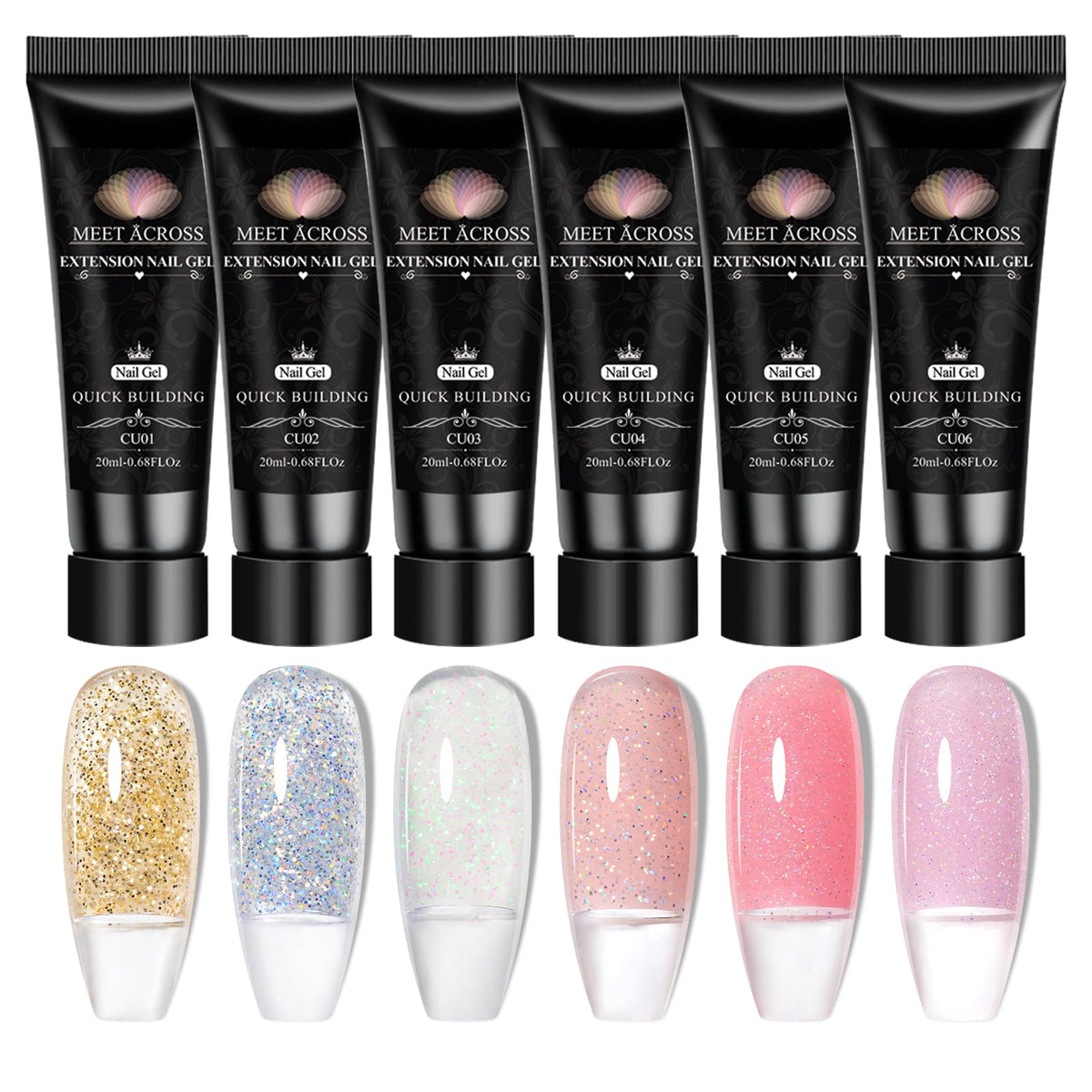 MEET ACROSS front packaging showing six gel pots, clear labeling and neat presentation for easy selection