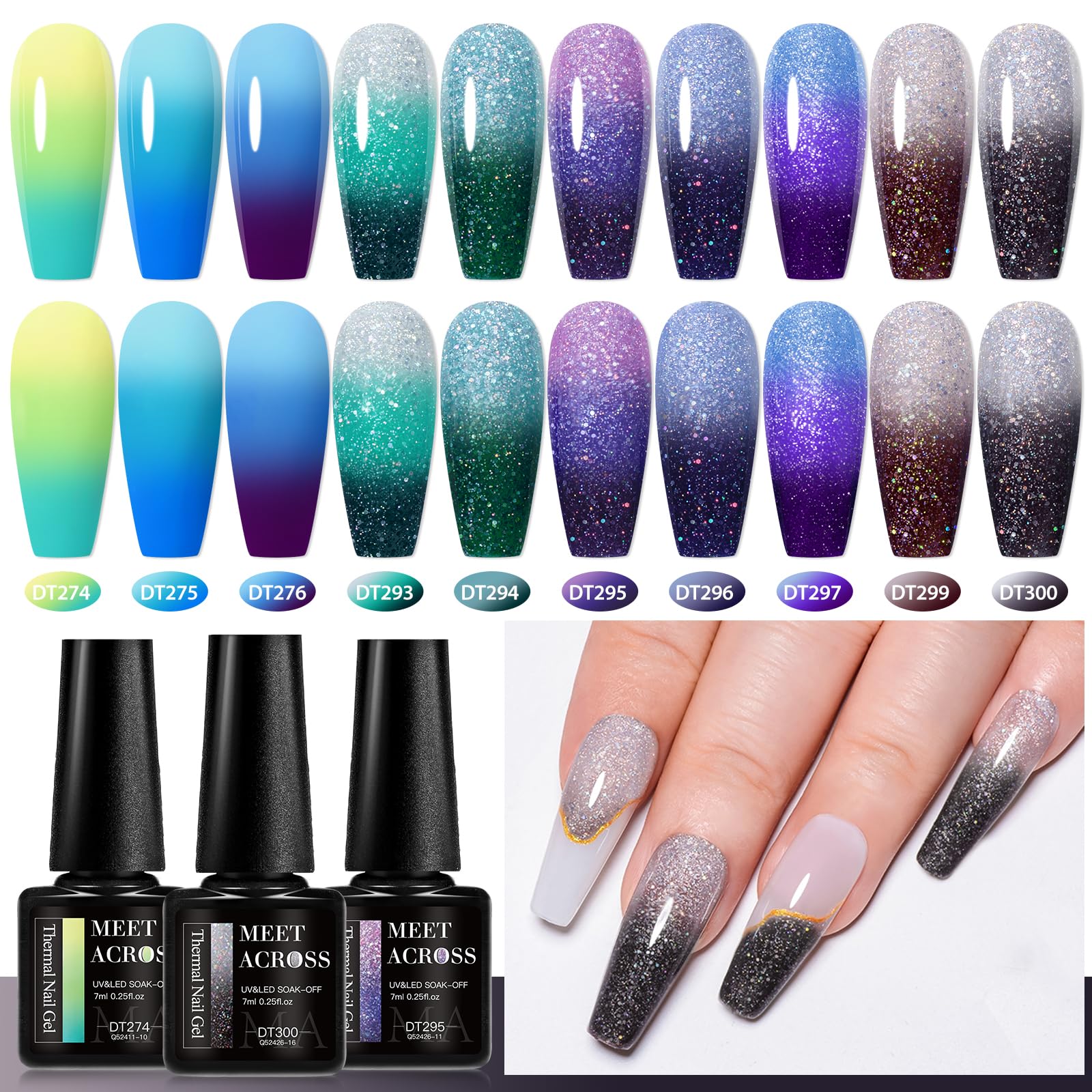 MEET ACROSS hand applying gel polish during at home manicure
