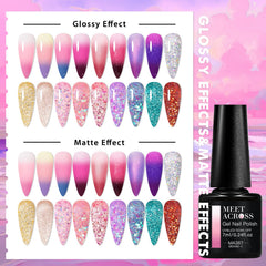 MEET ACROSS jelly glitter gel sequin bottle adds shimmering nail art options