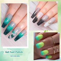 MEET ACROSS mood color-change nails shown on long nails